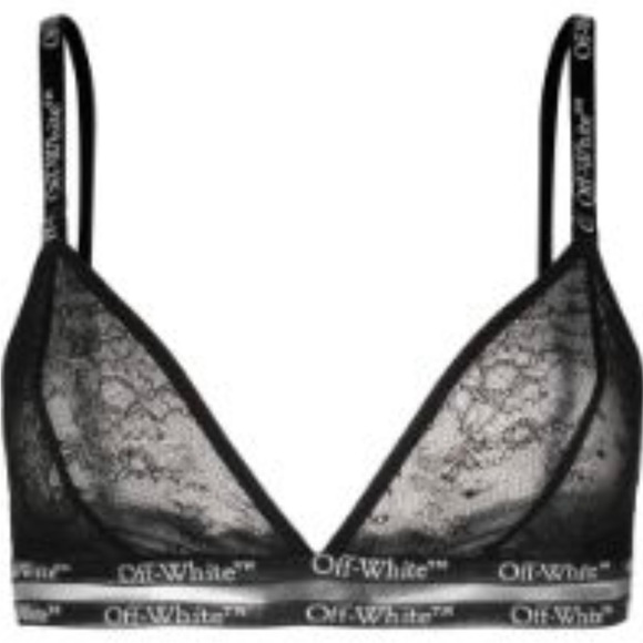 OFF-WHITE Floral Lace Logo Bra - Picture 2 of 4